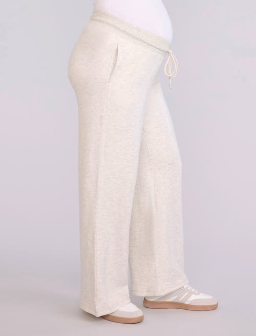 Motherhood Maternity Under The Belly Wide Leg Sweatpants In Neutral