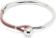 UNODE50 Sterling Silver-Plated Semi-Rigid Bracelet with Lilac Leather