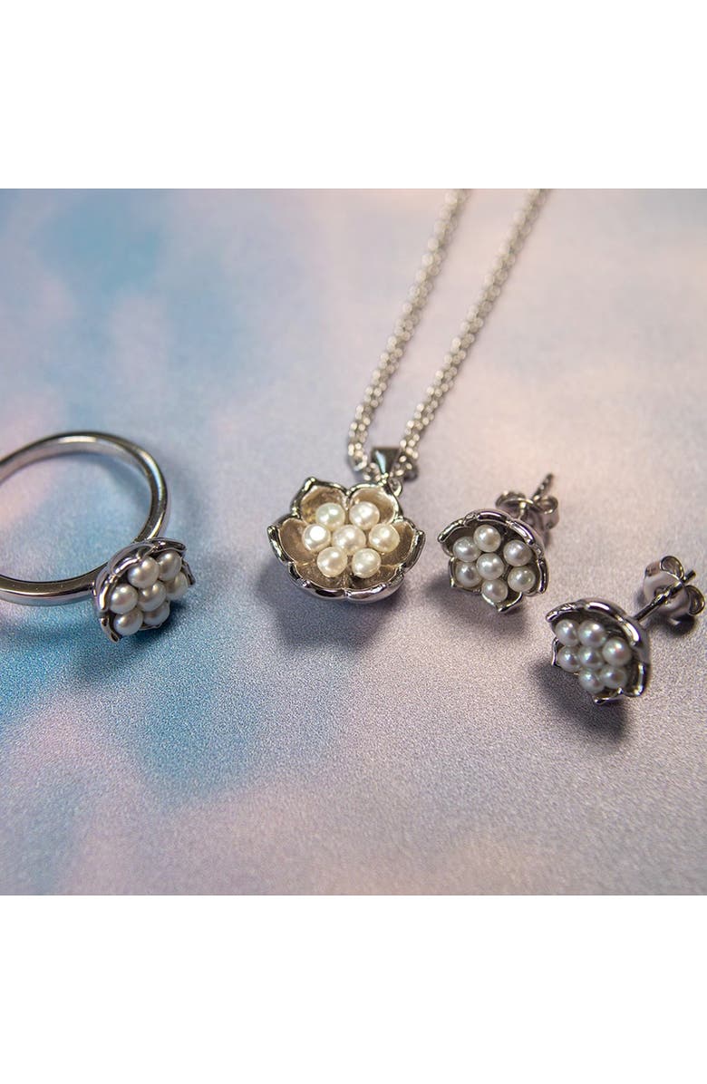 Lucy Quartermaine Royal Pearl Flower Ring, Alternate, color, Sterling Silver