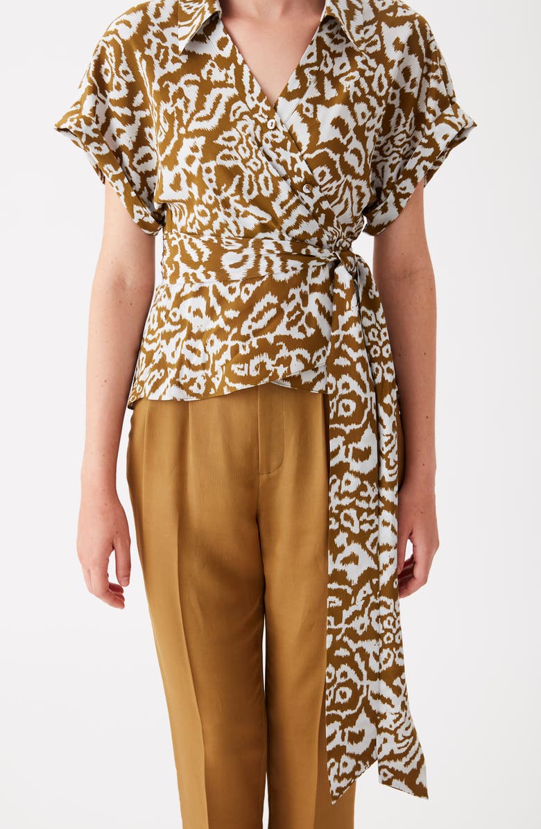 DVF Debbie Wrap Silk Top, Alternate, color,