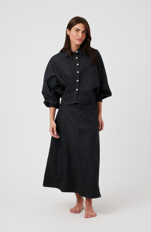 By Tess Collection Raya Blouse In Dark Blue