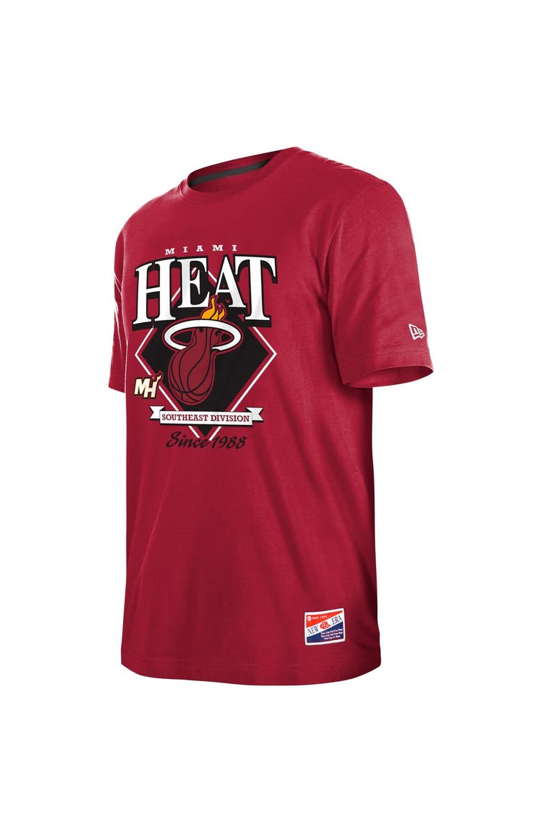 New Era Men's New Era Red Miami Heat Throwback T-Shirt, Alternate, color,