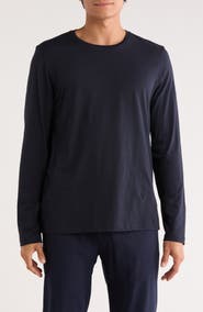 Vince Crewneck Long Sleeve Cotton Knit T-Shirt