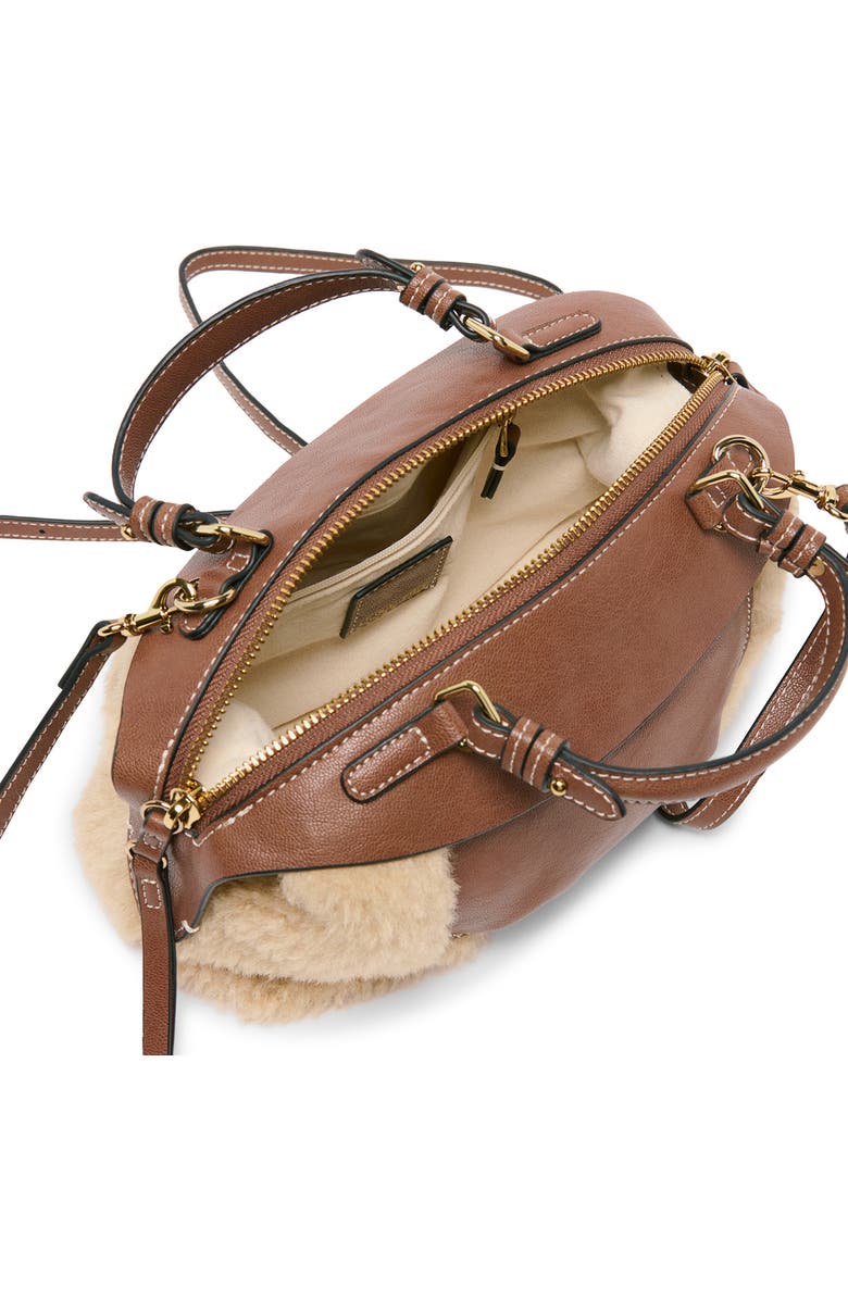 Dolce Vita Mini Faux Shearling Top Handle Bag, Alternate, color, Brown/ Beige Multi