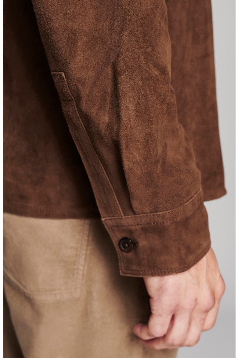 Featherweight Leather Shirt, Alternate, color, CHOCOLATE