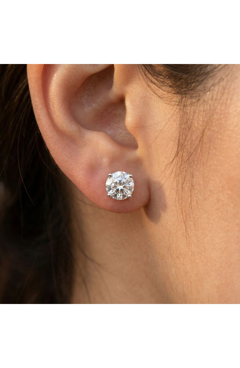 Bliss Diamond Certified 4 Ct TW Round Lab Grown Screw Back Studs 14k Gold, Alternate, color, 14K White Gold