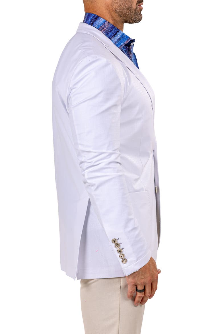 Unconstructed Marthyr030 White Stretch Peak Lapel Blazer, Alternate, color, WHITE