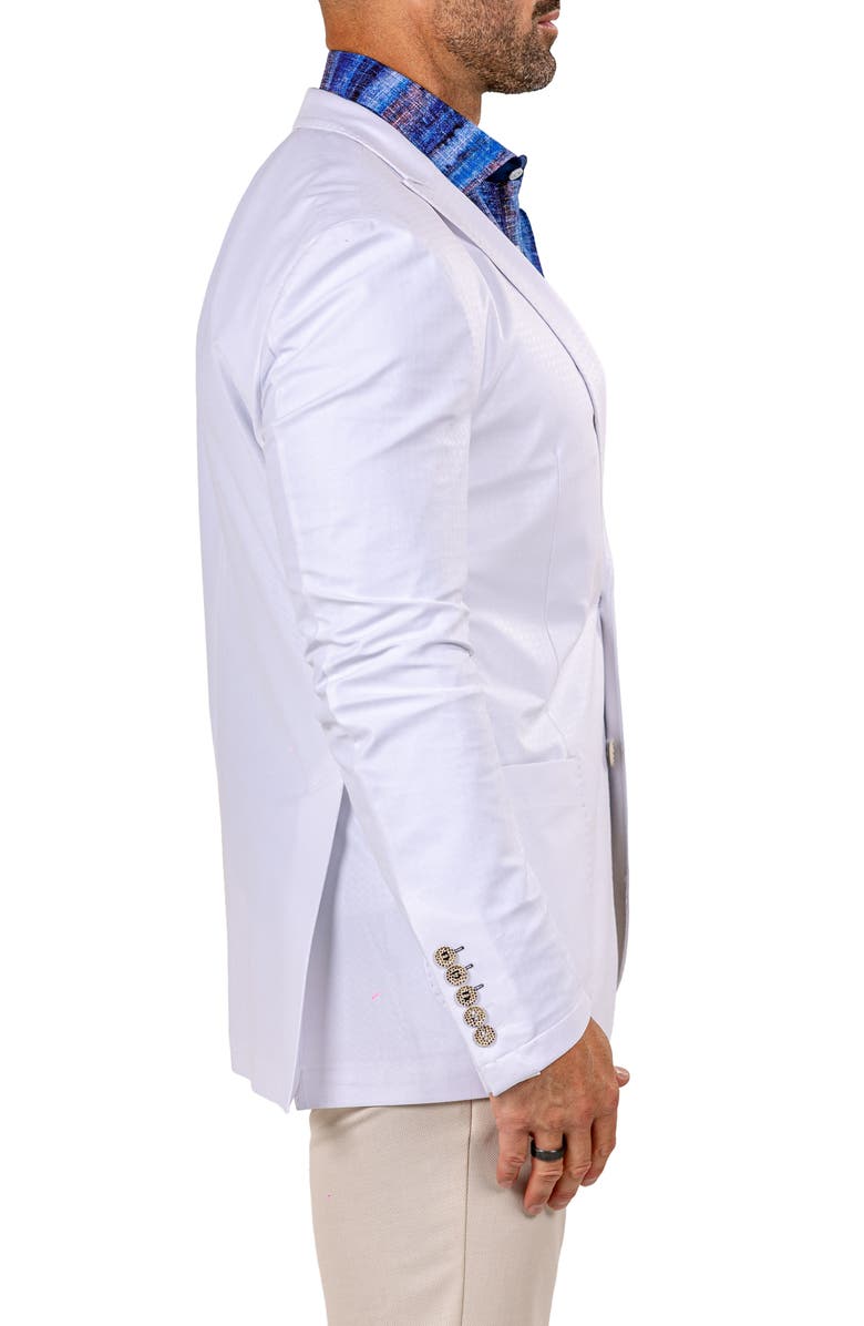 Maceoo Unconstructed Marthyr030 White Stretch Peak Lapel Blazer, Alternate, color, White