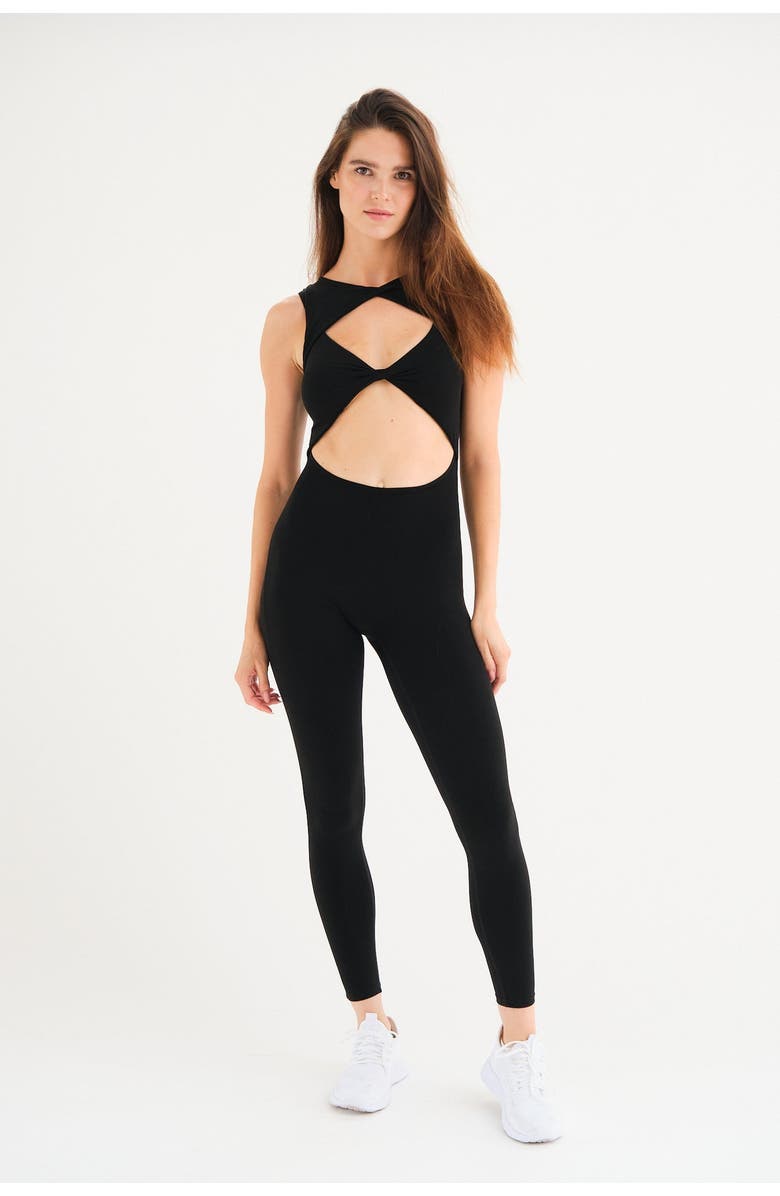 REVYVE ACTIVE Peek-a-Boo Jumpsuit, Alternate, color, Black