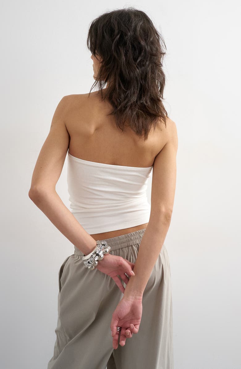 Topshop Stretch Cotton Tube Top, Alternate, color,