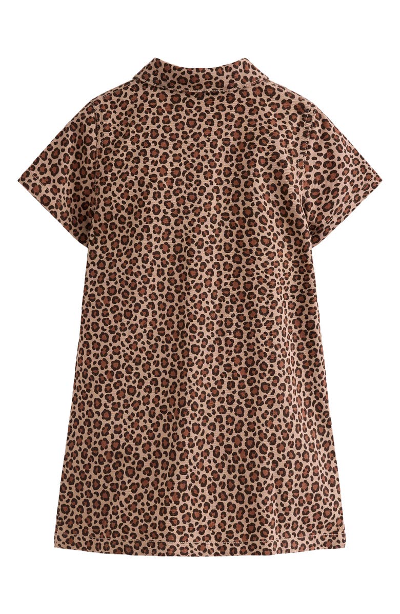 Mini Boden Kids' Leopard Print Denim Shirtdress, Alternate, color, Leopard