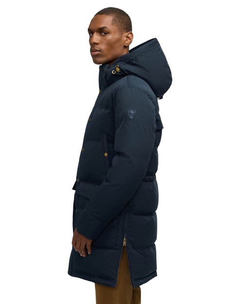 Pajar Prescott Long Length Parka With Detachable Faux Shearling Lined Hood In Blue