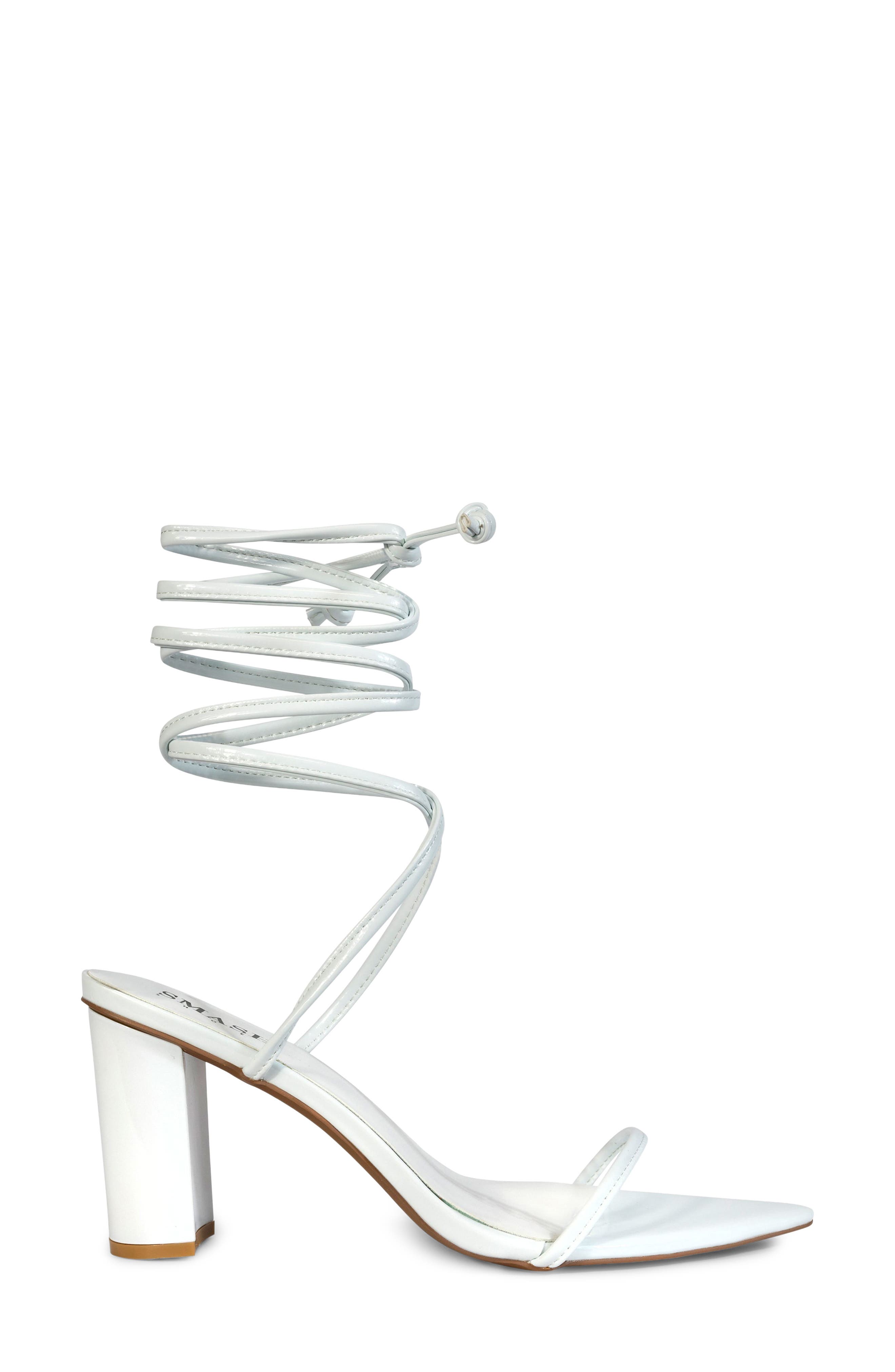 Onyx Faux Leather Wrap Up Sandal, Alternate, color, WHITE