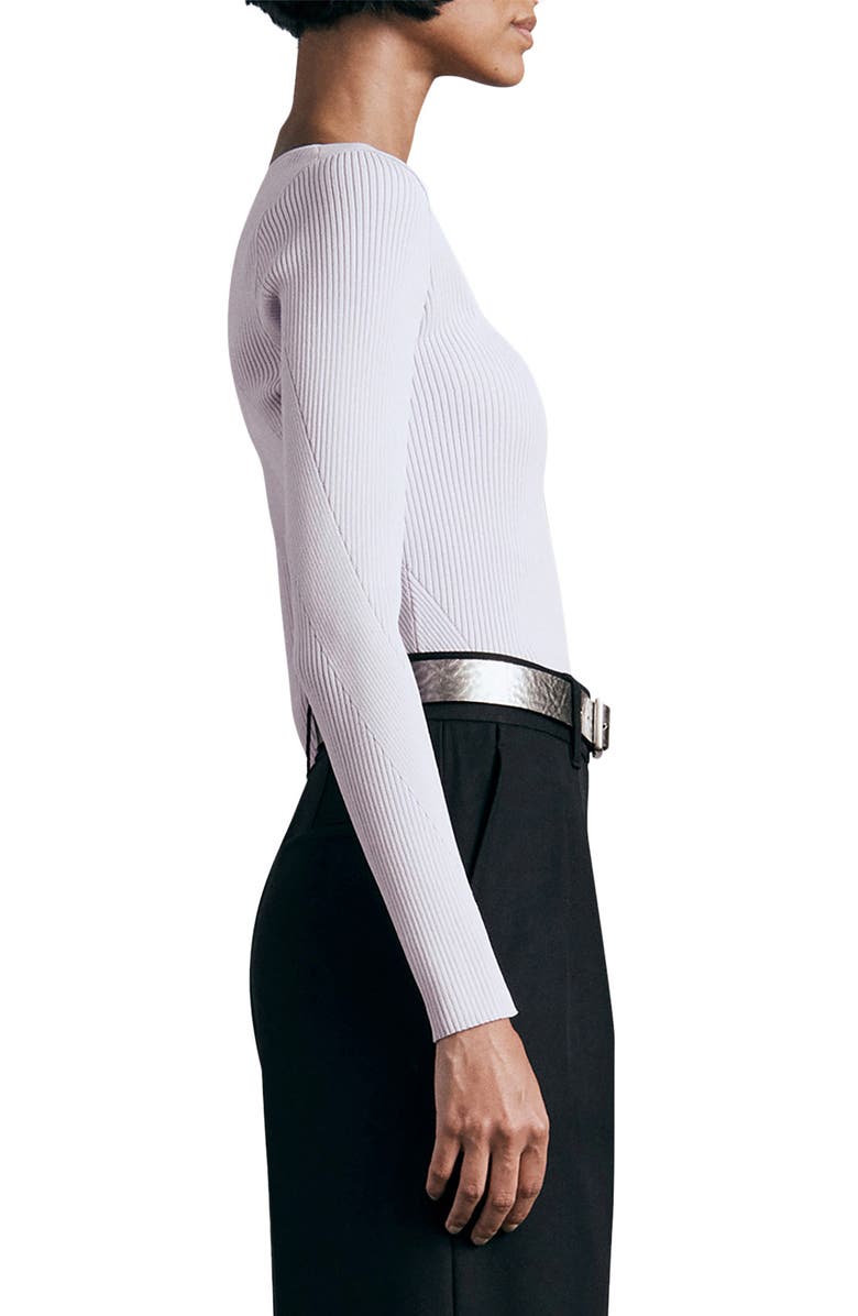 rag & bone Asher Rib Long Sleeve Top, Alternate, color, Lavender