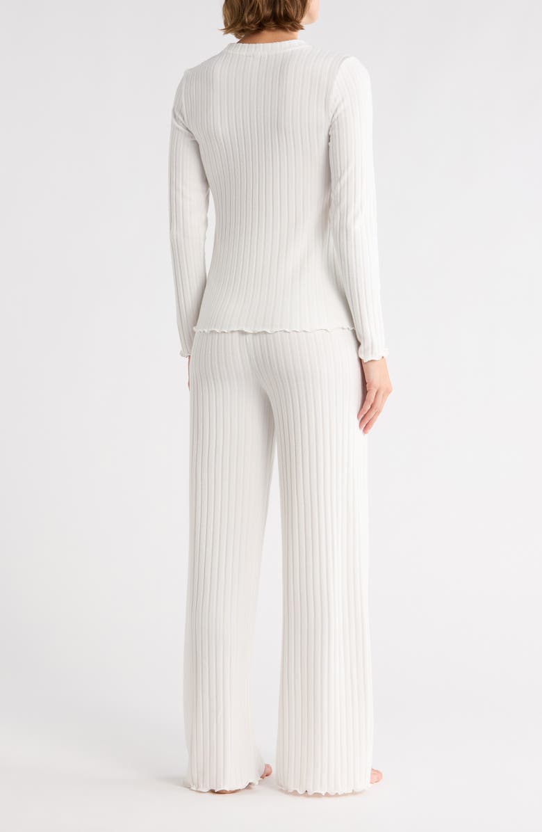 Brushed Ribbed Long Sleeve Top & Pants Pajamas