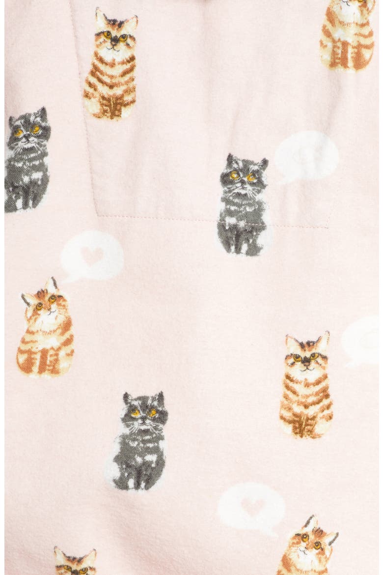 Print Flannel Pajamas, Alternate, color, BLUSH