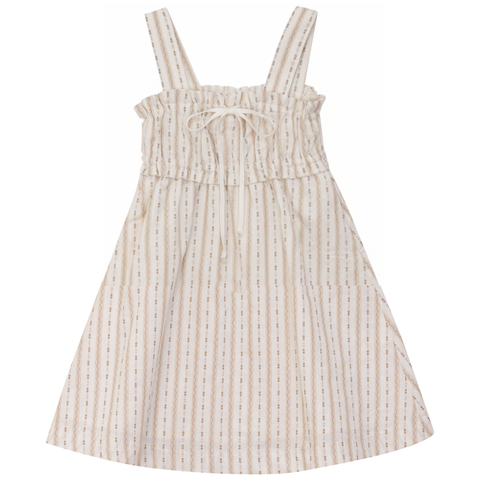 Striped Smocked Ruffle Shoulder Strap Jumper (Toddler, Little Kid & Big Kid)