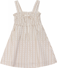 Jolie Capri Striped Smocked Ruffle Shoulder Strap Jumper