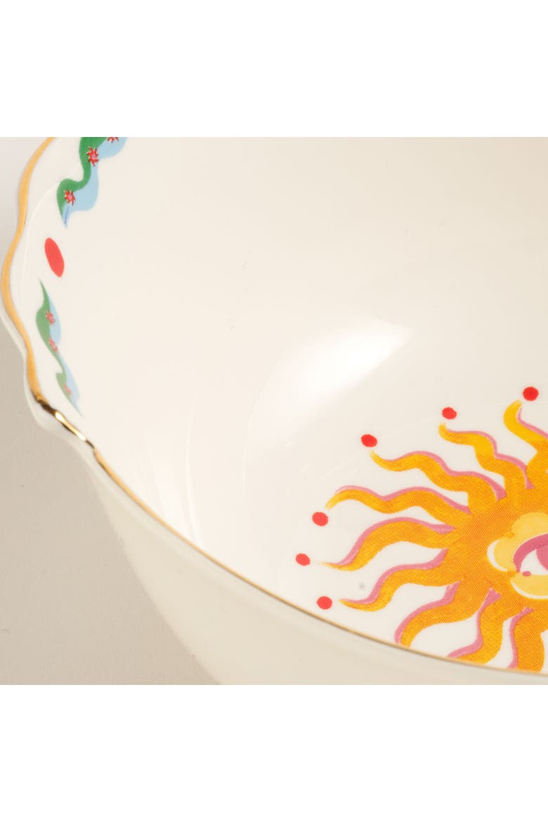 Porcelain Supplate and Bowl 2 Pcs Set, Alternate, color, Yellow