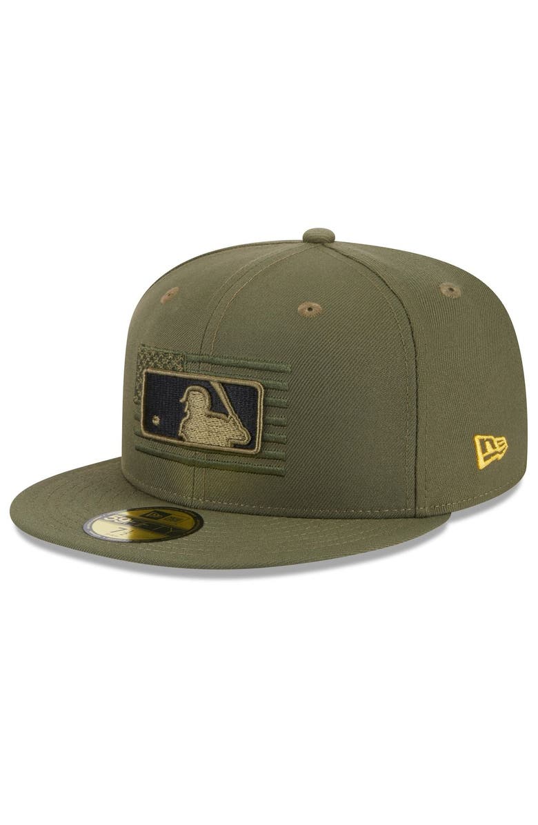 New Era Men's New Era Green MLB 2023 Armed Forces Day On-Field 59FIFTY Fitted Hat, Alternate, color,
