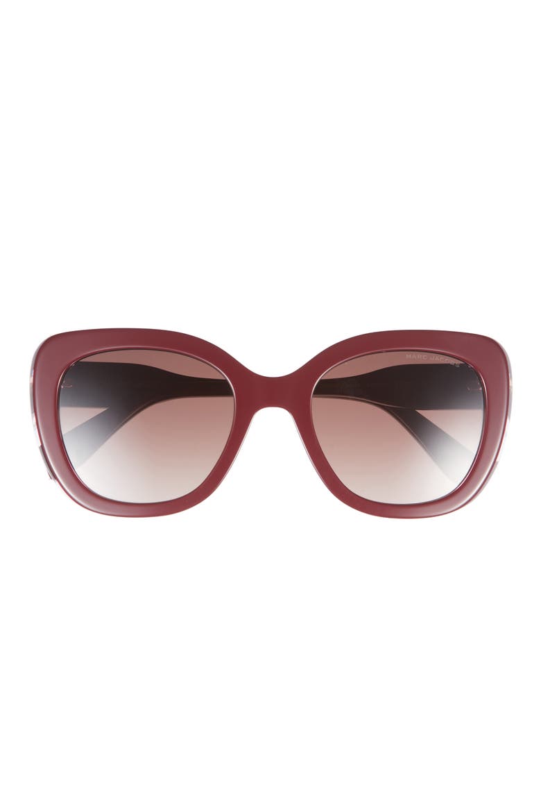 53mm Gradient Cat Eye Sunglasses, Main, color, BURGUNDY/ BROWN SF