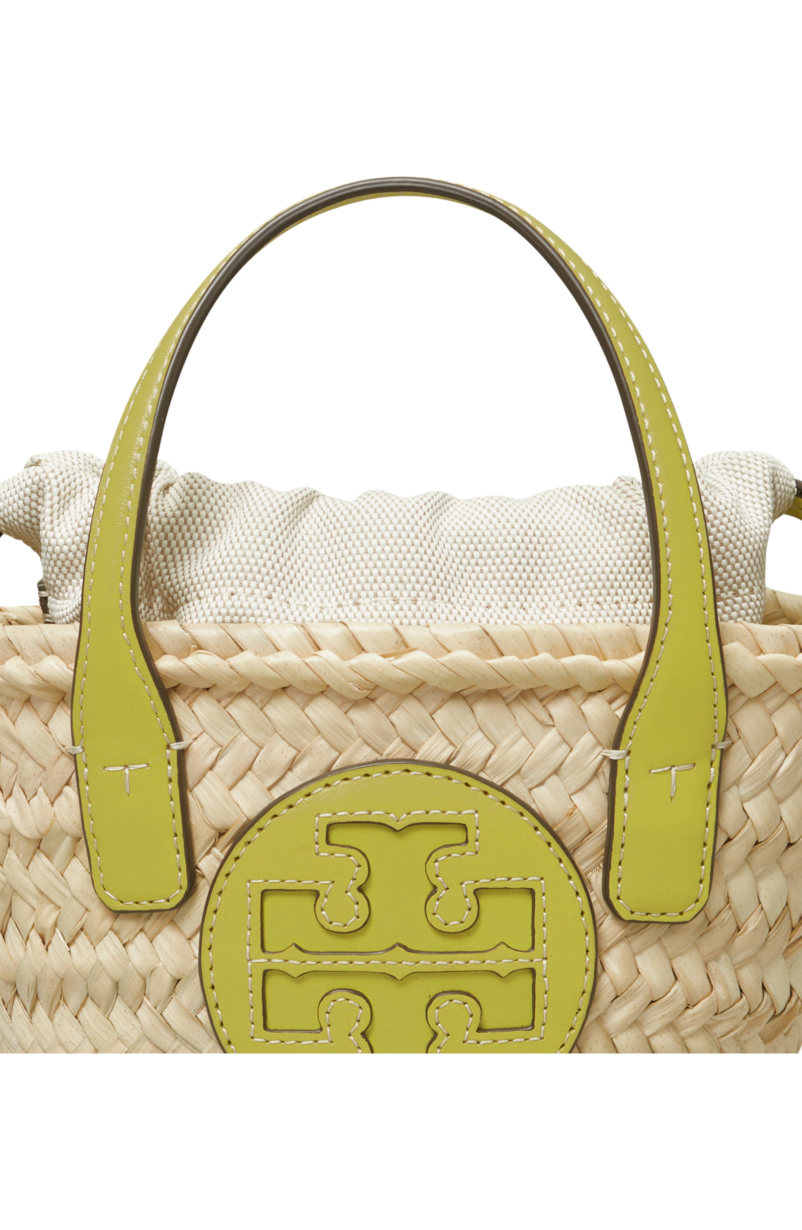 Ella Mini Straw Basket Bag, Alternate, color, NATURAL / GREEN CITRINE