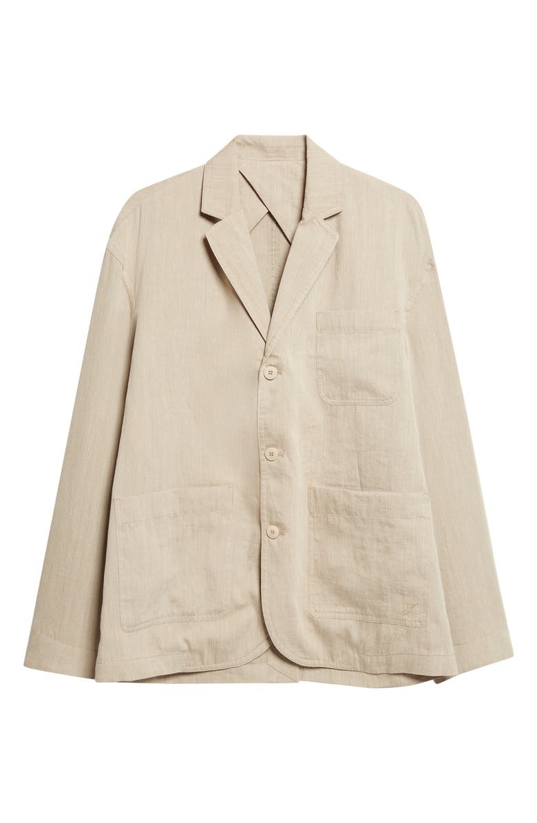 Jacquemus La Vesta Pastro Deconstructed Linen Blend Sport Coat, Main, color, Beige