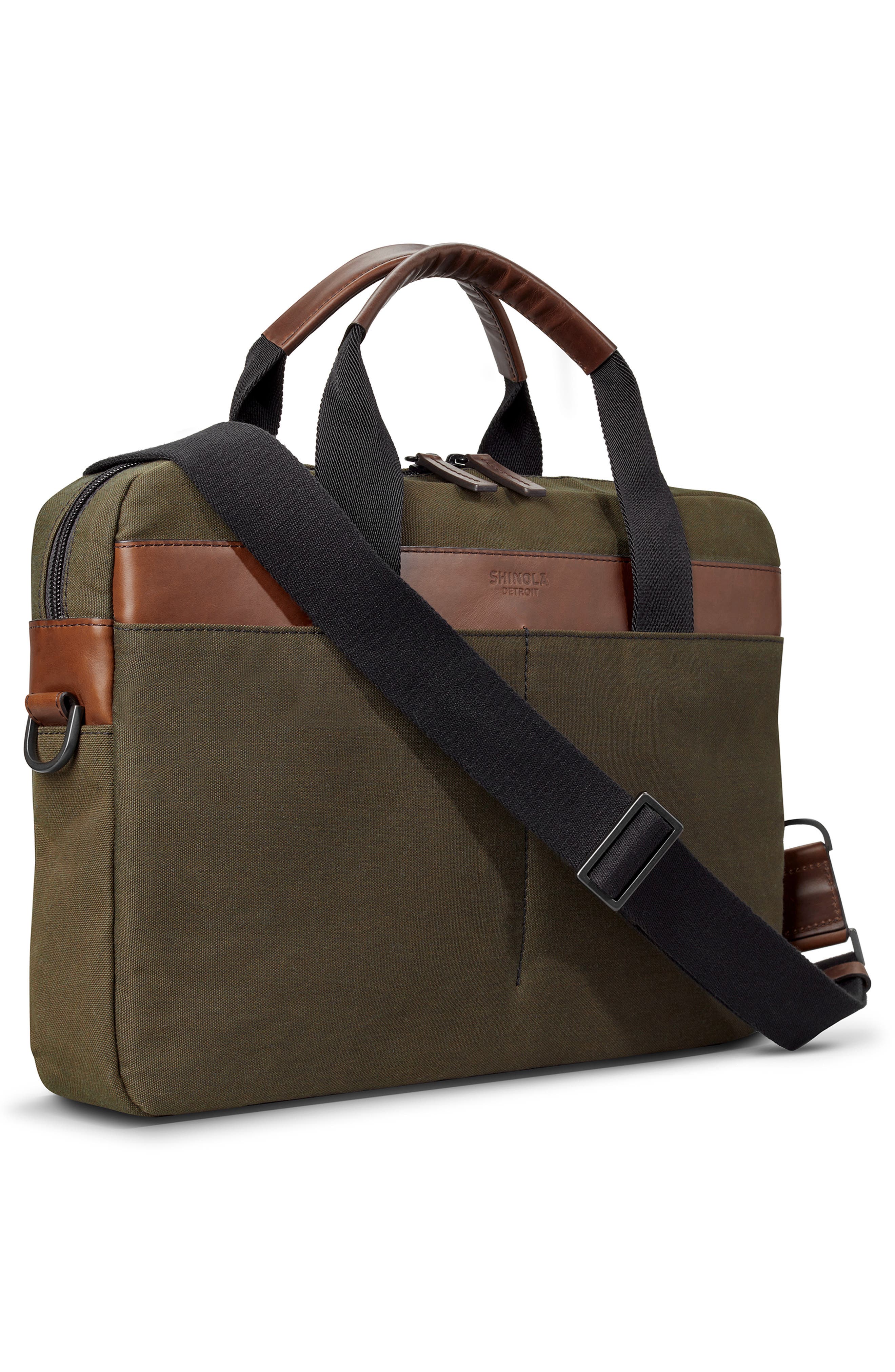 Mack Waxed Canvas Briefcase, Alternate, color, MOSS