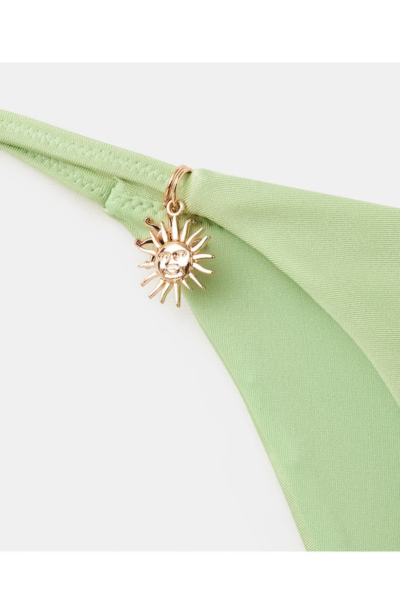 MANGO Charm Detail Bikini Bottoms, Alternate, color, Pastel Green