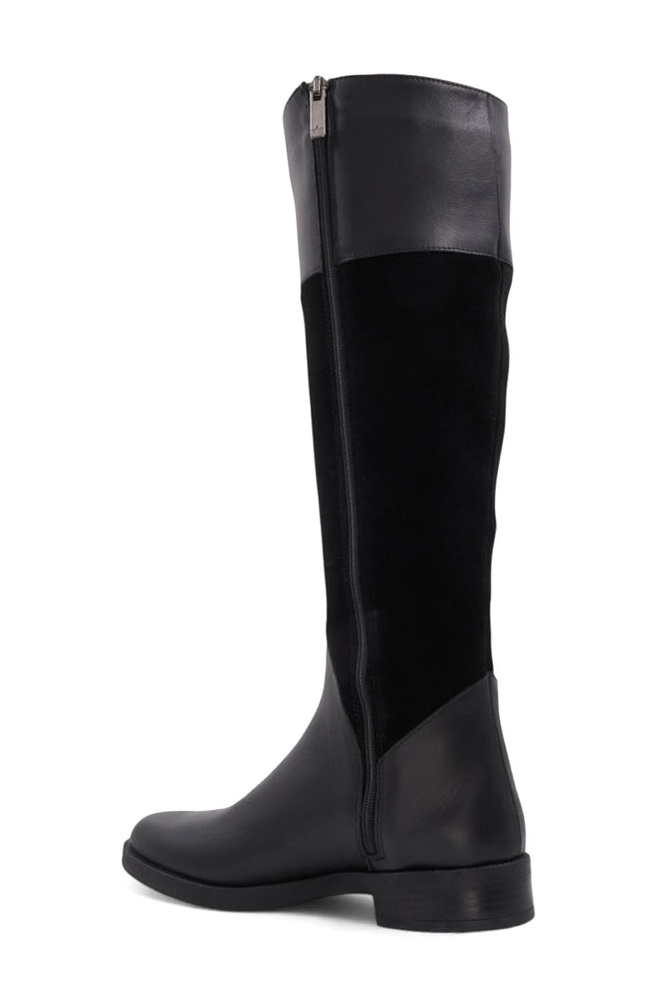 Aquatalia Regina Weatherproof Knee High Boot, Alternate, color, Black Suede