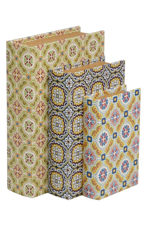 Set of 3 Faux Book Boxes