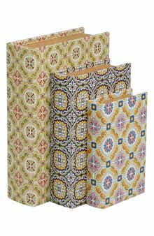 SONOMA SAGE HOME Set of 3 Faux Book Boxes
