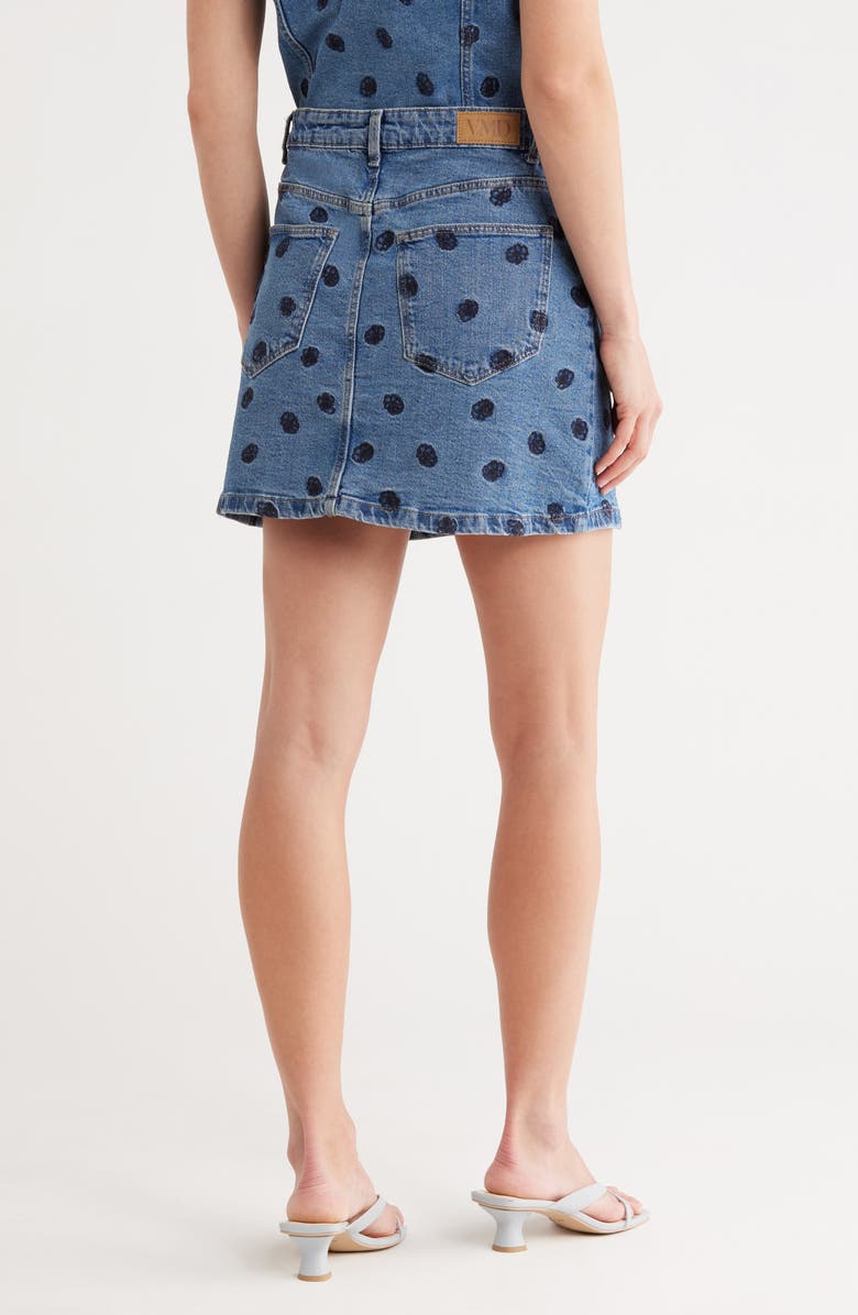 VERO MODA Solveig Embroidered Denim Miniskirt, Alternate, color, Medium Blue Denim