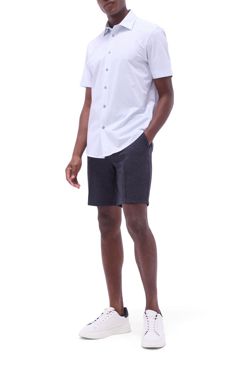 Bugatchi Miles OoohCotton<sup>®</sup> Floral Short Sleeve Button-Up Shirt, Alternate, color, 