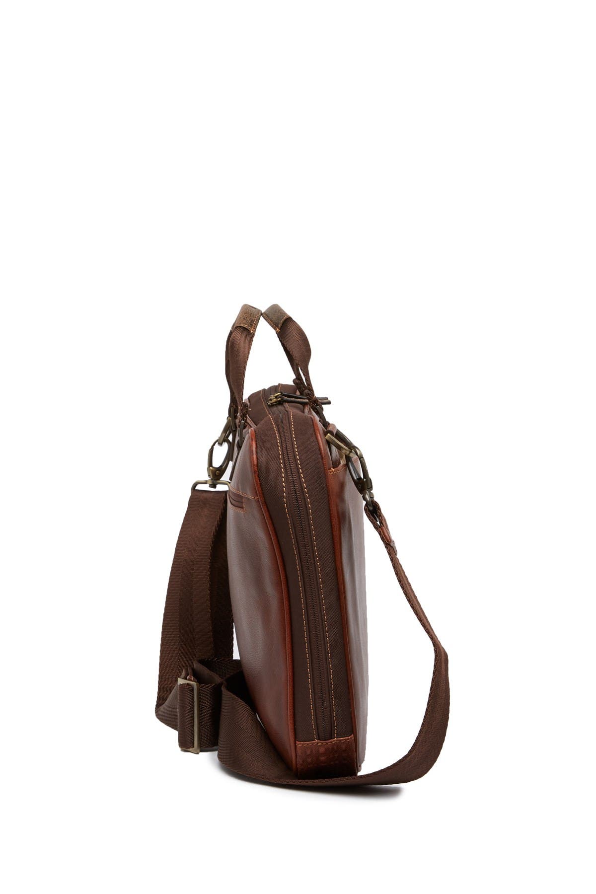 Slim Zipster Laptop Briefcase, Alternate, color, COGNAC