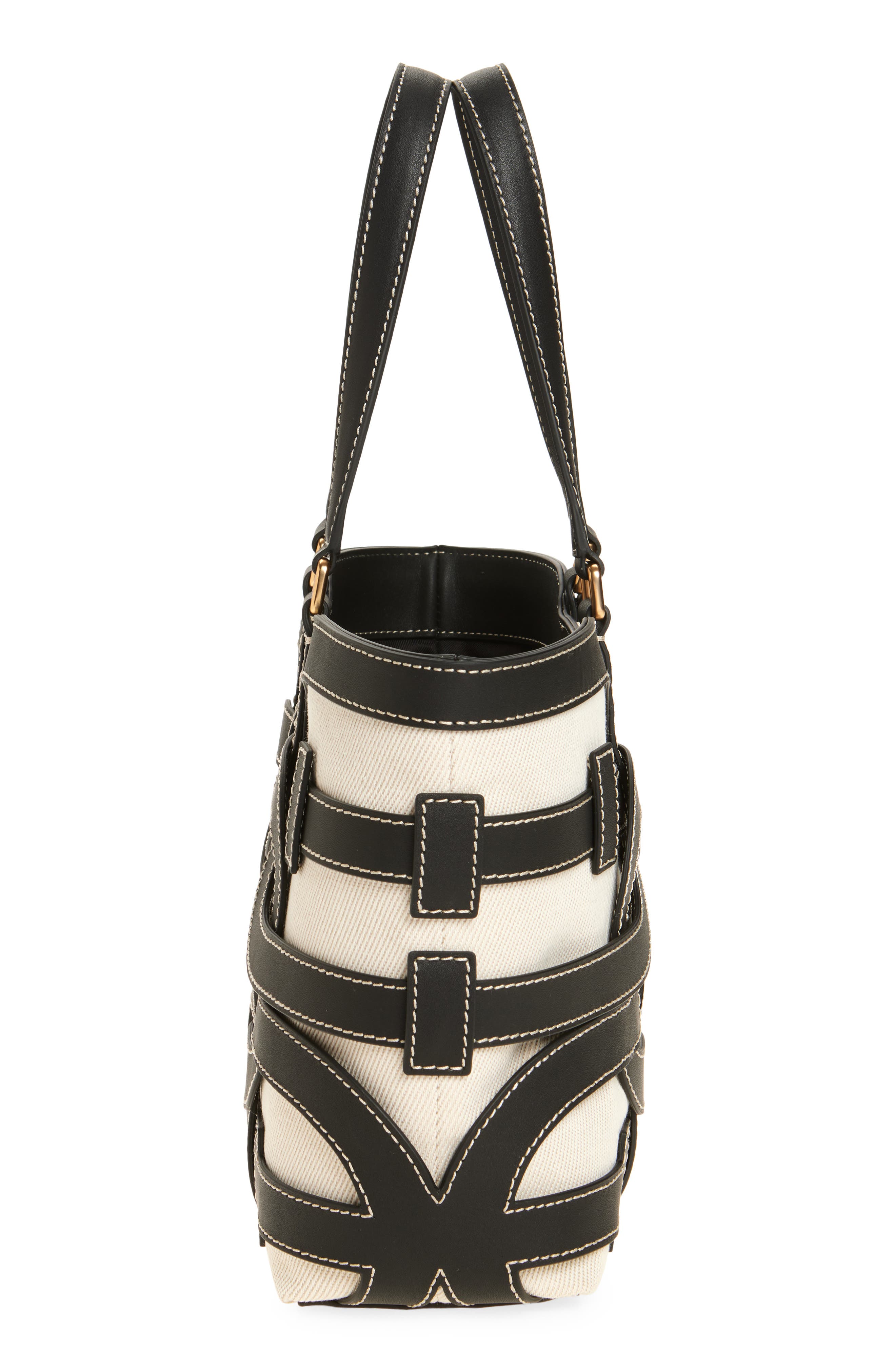 Sam Edelman Small Bay Leather Tote, Alternate, color, Black