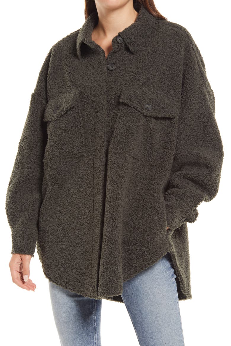 Contour Faux Shearling Jacket, Alternate, color, INK001