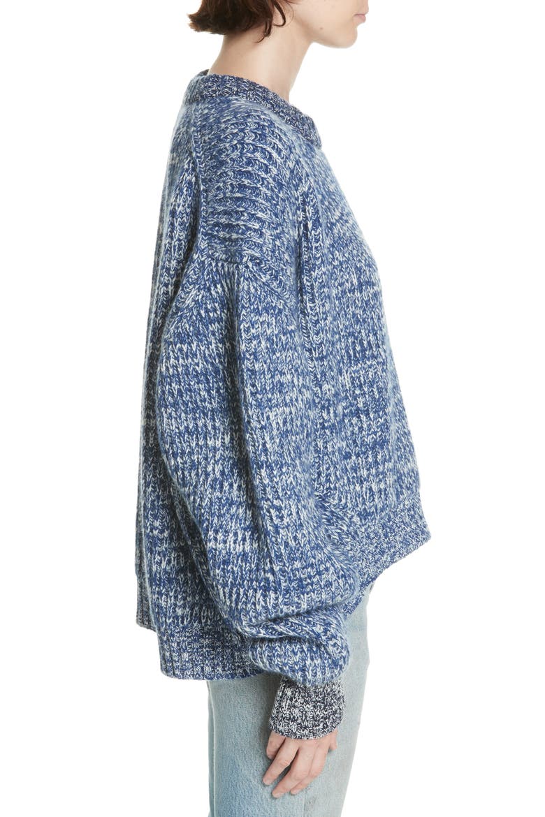 Mavie Chunky Wool & Cashmere Sweater, Alternate, color, BLUE MARL