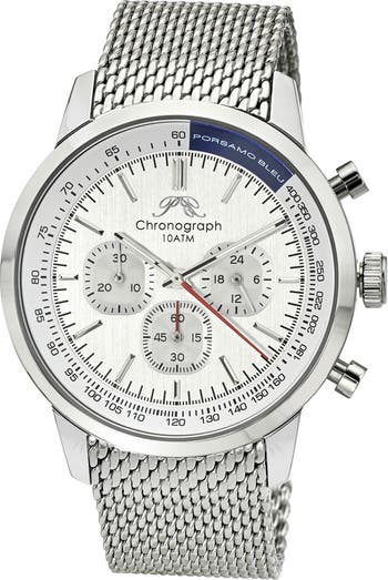 Porsamo Bleu Simon Mesh Strap Chronograph Watch, 44mm