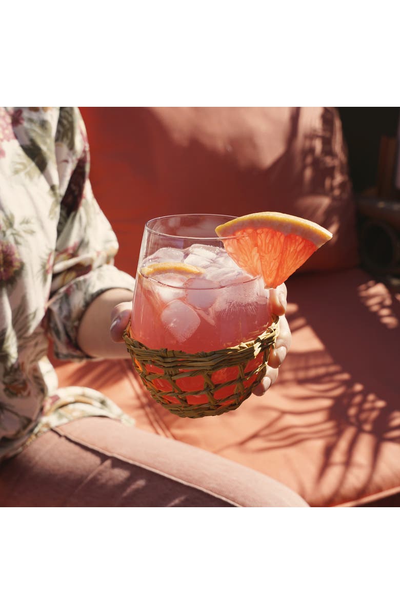 TWINE Island Stemless Wine Glasses Set of 2, Alternate, color, Beige