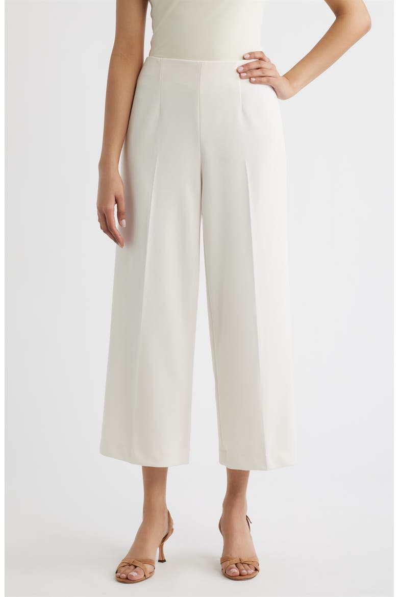 Pull-On Crop Wide Leg Pants, Main, color, WHITE DOVE