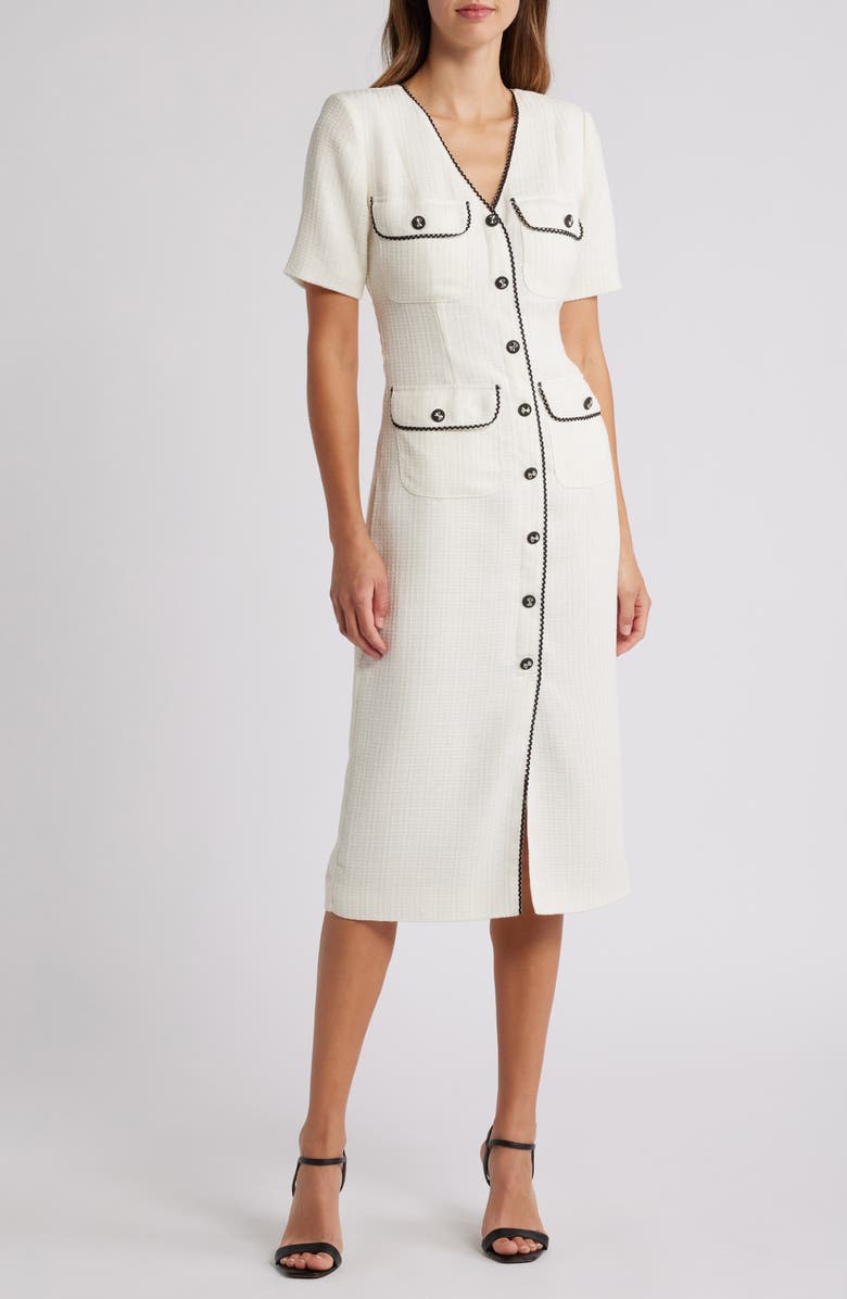 Pocket Tweed Midi Dress