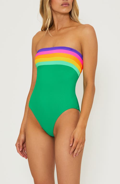 Beach Riot Jessa Stripe One-piece Swimsuit In Technicolor Colorblock