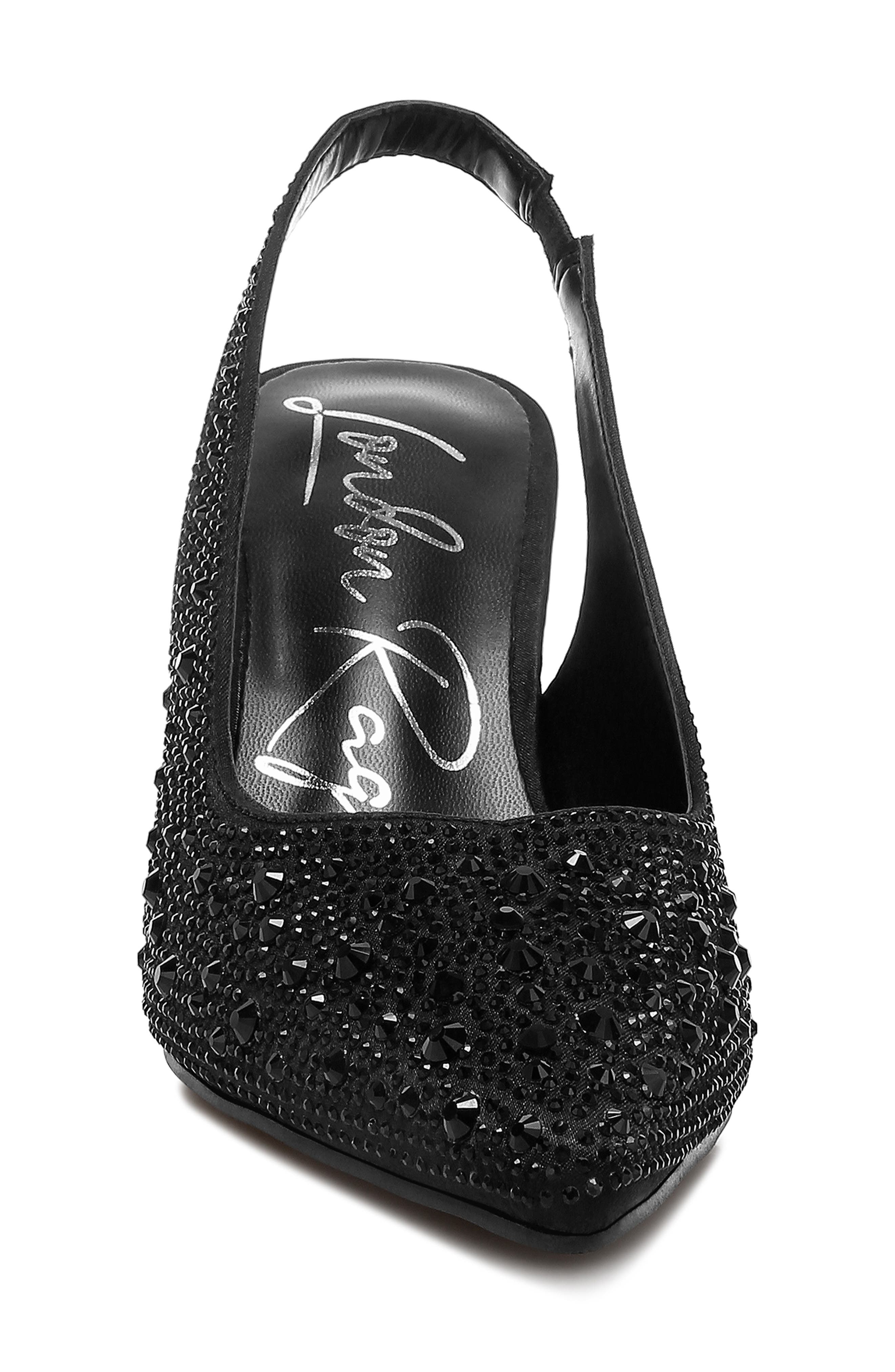 LONDON RAG Ararki Crystal Slingback Pump, Alternate, color, Black