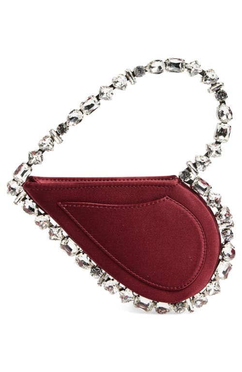 L'alingi Taliya Love Satin Crystal Top Handle Bag In Burgundy