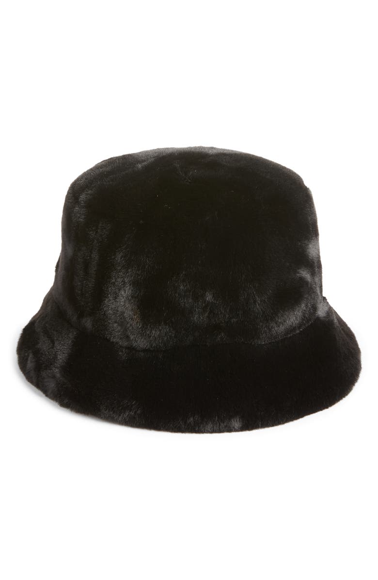 Apparis Amara Pluche<sup>™</sup> Faux Fur Bucket Hat, Alternate, color, Noir