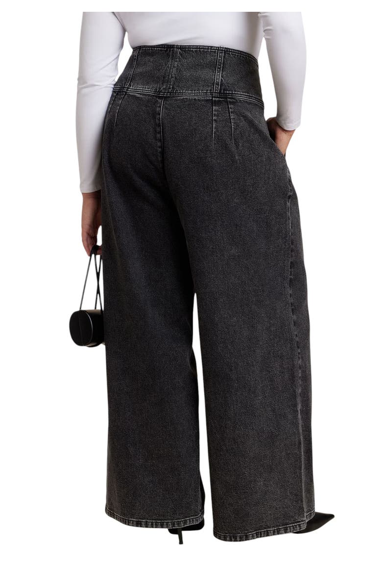 Corset Waist Wide Leg Jean, Alternate, color, VINTAGE BLACK