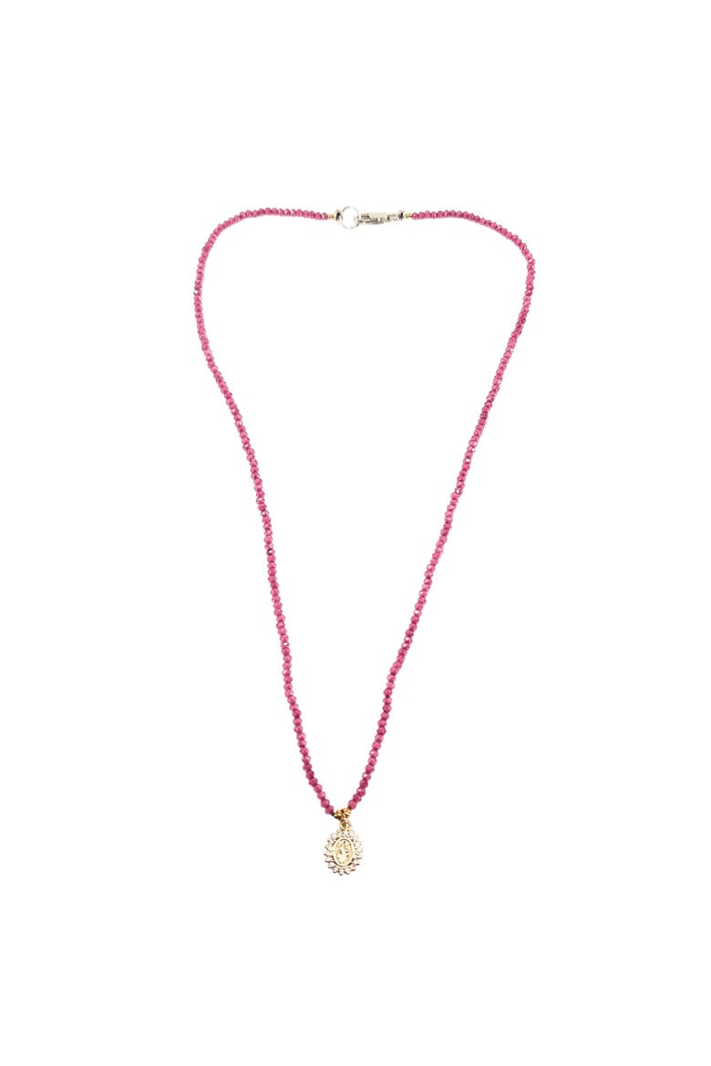 Ruby Mary Pendant Necklace, Main, color, pink