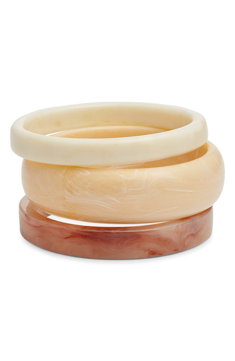 Nordstrom Set of 3 Resin Bangles, Main, color, Ivory- Tan