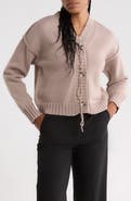 Renee C Exposed Seam V-Neck Cardigan